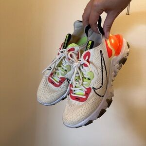 Nike Women’s React Vision 'Pale Ivory'  8 Sneakers - Cream and Orange